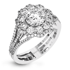 Round-Cut Halo Engagement Ring In 18k Gold With Diamonds MR2624 WHITE 18K SEMI