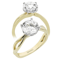 Round-Cut Hidden Halo Engagement Ring in 18k Gold with Diamonds LR2945 WHITE 18K SEMI WHITE