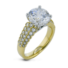 Round-Cut Micro-bezel Engagement Ring in 18k Gold with Diamonds LR3364 WHITE 18K X WHITE