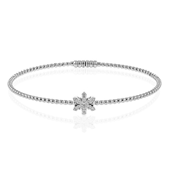 Snowflake Bangle in 18k Gold with Diamonds LB2342-R WHITE 18K X WHITE-ROSE