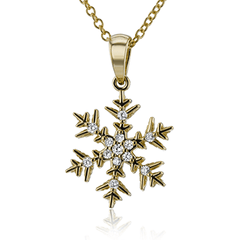 Snowflake Pendant in 18k Gold with Diamonds LP4786 WHITE 18K X