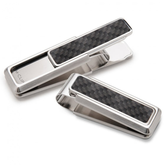 MClip Stainless With Black Carbon Fiber Money Clip SS-BSS-BKCF
