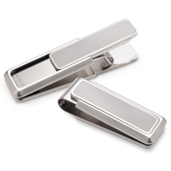 MClip Stainless Brushed With Polished Border Money Clip SS-BSS-BRPB