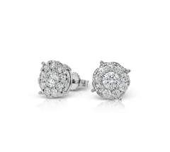 Stud Earrings (9.50mm) in 18k Gold with Diamonds ME1725_WHITE_18K_X