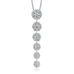 Tiered Pendant Necklace in 18k Gold with Diamonds LP4522 WHITE 18K X