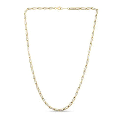 Two-tone Gold Diamond Cut/ Textured Fancy Chain Links Bracelet
