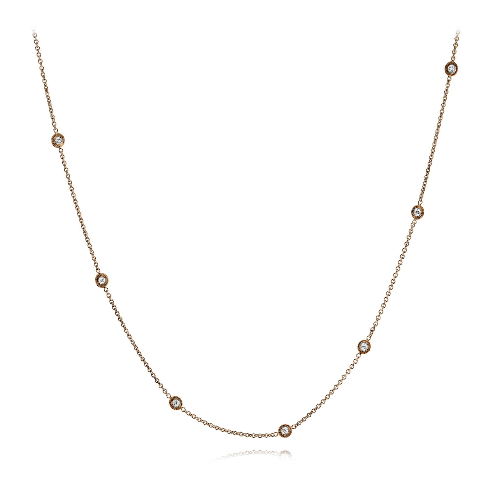 Simon G. Fashion Trellis Necklace in 18k Gold with Diamonds CH111 WHITE 18K X