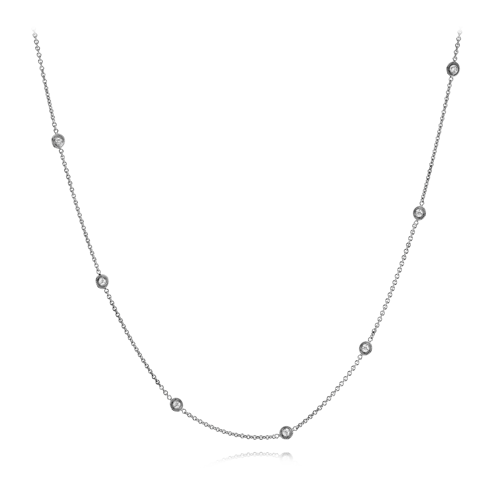 Simon G. Fashion Trellis Necklace in 18k Gold with Diamonds CH111 WHITE 18K X