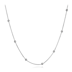 Simon G. Fashion Trellis Necklace in 18k Gold with Diamonds CH111 WHITE 18K X