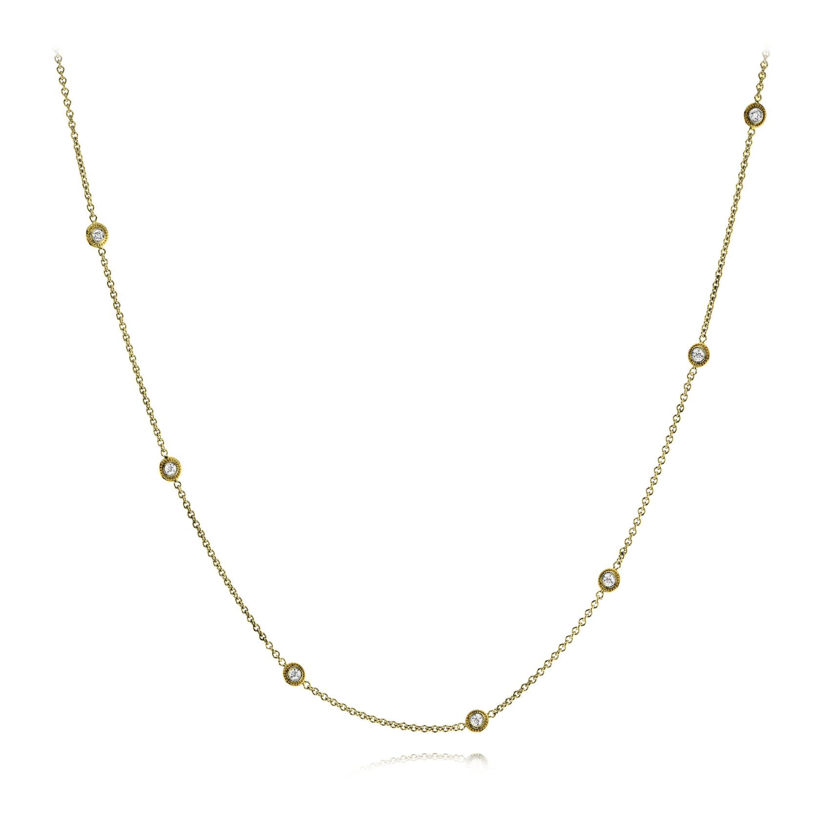 Simon G. Fashion Trellis Necklace in 18k Gold with Diamonds CH111 WHITE 18K X