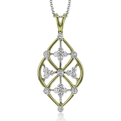 Trellis Pendant Necklace in 18k Gold with Diamonds LP4525 WHITE 18K X