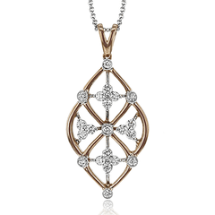 Trellis Pendant Necklace in 18k Gold with Diamonds LP4525 WHITE 18K X
