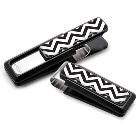 MClip Black and white chevron Money Clip UV2-BKA-ZZUR