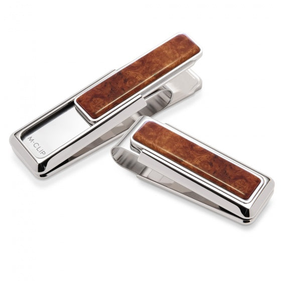 MClip Amboyna Burl Wood Money Clip WD-PRP-ABWD