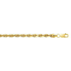Yellow Gold Diamond Cut/ Textured Diamond Cut Lite Rope Bracelet