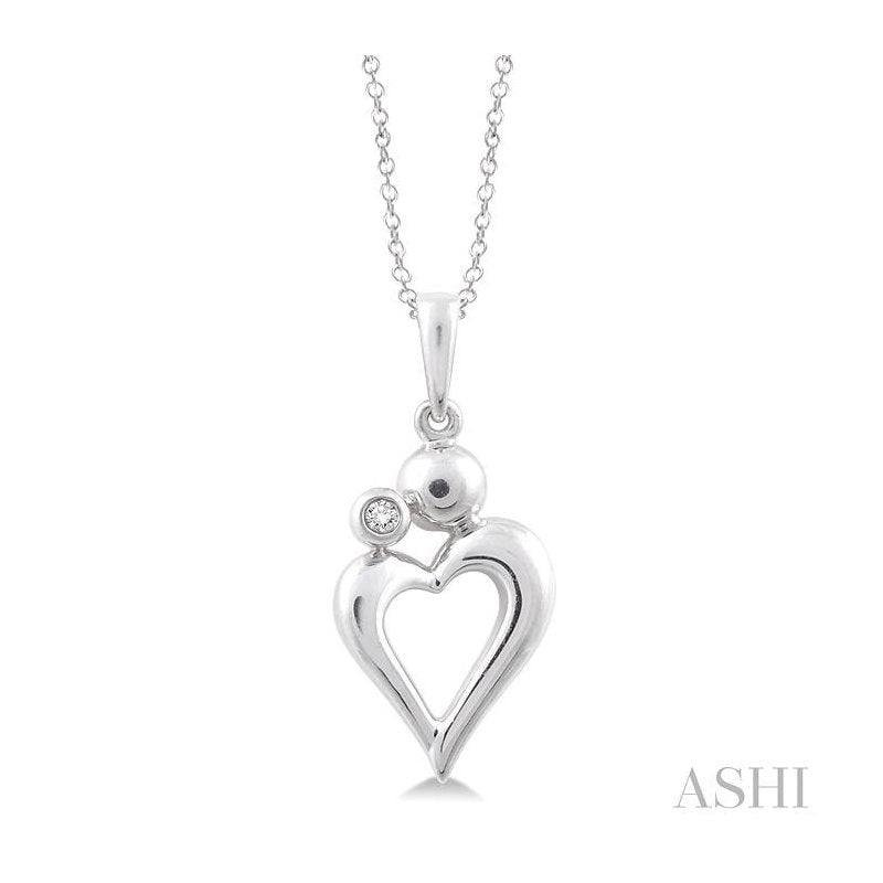 ASHI Silver Heart Shape Diamond Fashion Pendant 86479PPSXSLPD