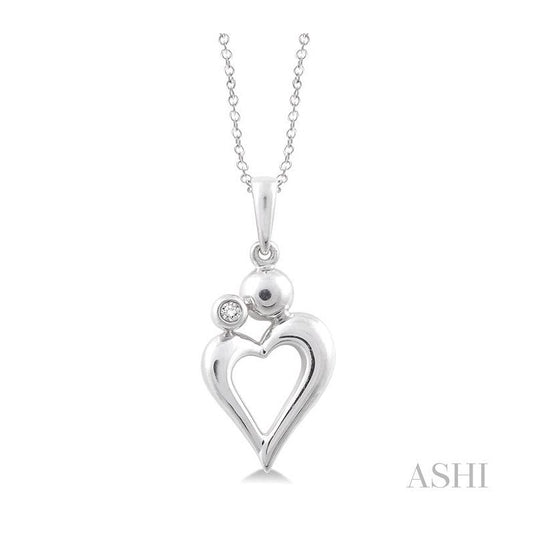 ASHI Silver Heart Shape Diamond Fashion Pendant 86479PPSXSLPD