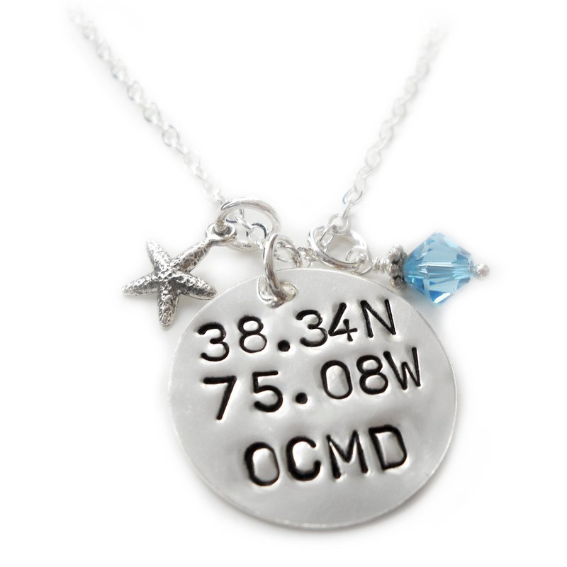 Ocean City Coordinate Round Necklace