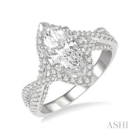 Parkplace Jewelers Marquise Shape Semi-Mount Halo Diamond Engagement Ring 203L3PPFHWG-SM
