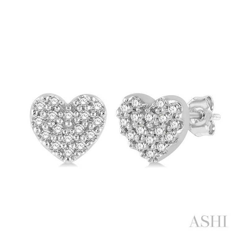 ASHI Heart Shape Petite Diamond Fashion Earrings 644A8PPTSERWG