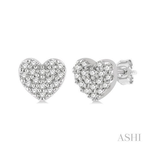 ASHI Heart Shape Petite Diamond Fashion Earrings 644A8PPTSERWG