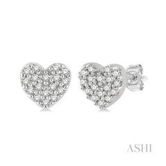 ASHI Heart Shape Petite Diamond Fashion Earrings 644A8PPTSERWG