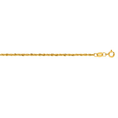 Yellow Gold Diamond Cut/ Textured Diamond Cut Lite Rope Necklace