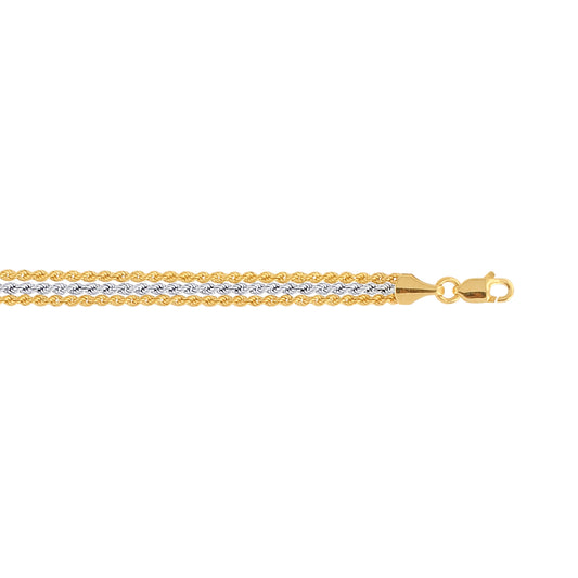 Two-tone Gold Diamond Cut/ Textured Ladies Fancy Bracelets & Bangles Bracelet