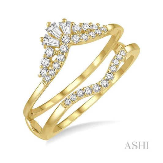ASHI Chevron Baguette Diamond Insert Ring 29725PPFHYG
