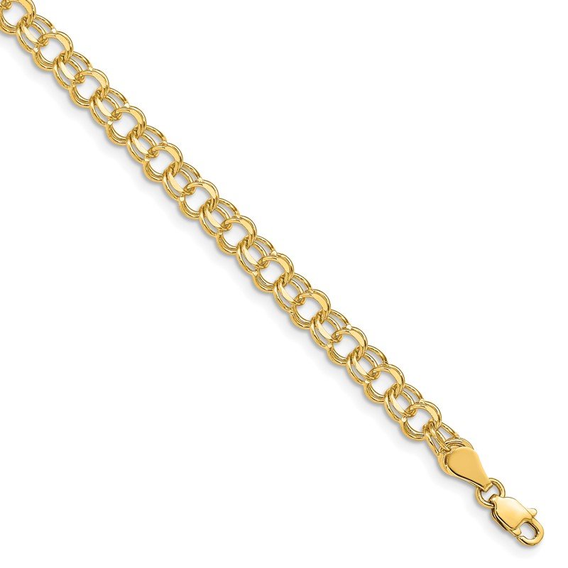 Quality Gold 14k Double Link Charm Bracelet DO502