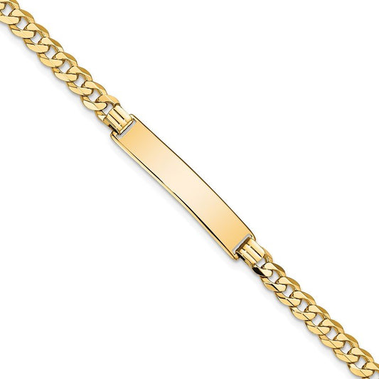 Quality Gold 14k Flat Curb Link ID Bracelet LID74