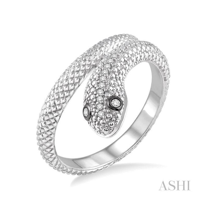 ASHI Silver Snake Diamond Fashion Ring 87119PPSSSLRG