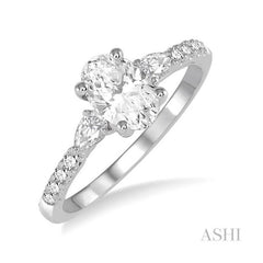 ASHI Oval Shape Diamond Engagement Ring 23712PPFHWG-LE-OV