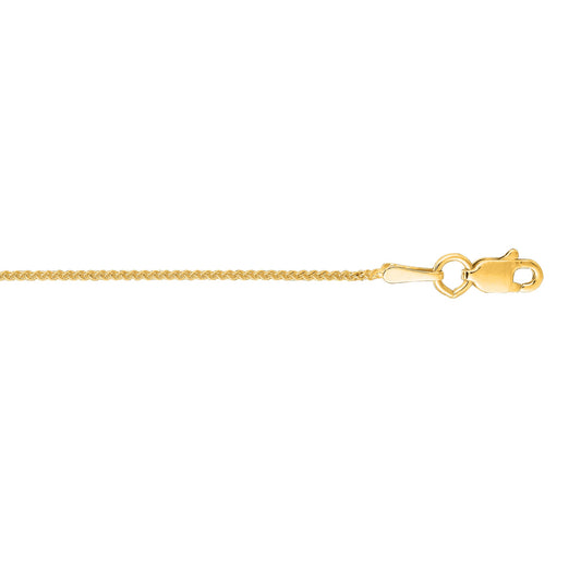 Yellow Gold Diamond Cut/ Textured Round Wheat Necklace