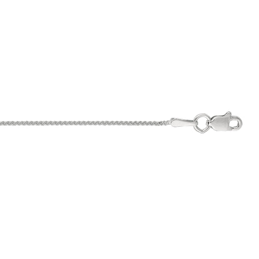 White Gold Diamond Cut/ Textured Round Wheat Necklace