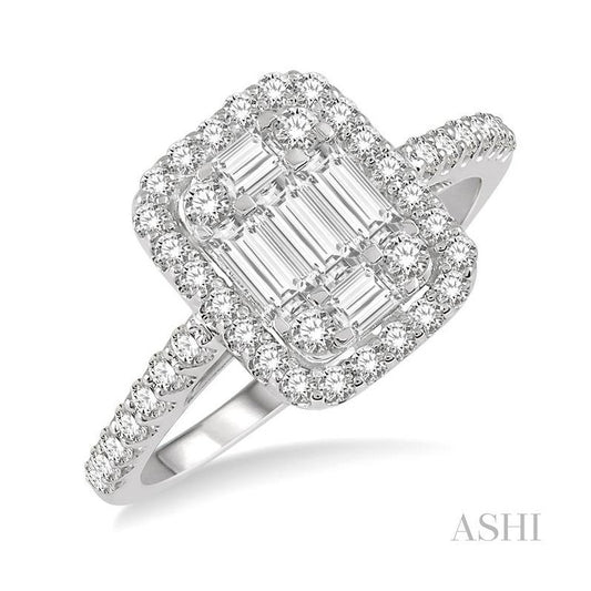 ASHI Halo Fusion Diamond Engagement Ring 295F1PPFVWG