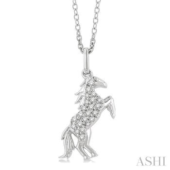 ASHI Horse Petite Diamond Fashion Pendant 645J8PPTSPDWG