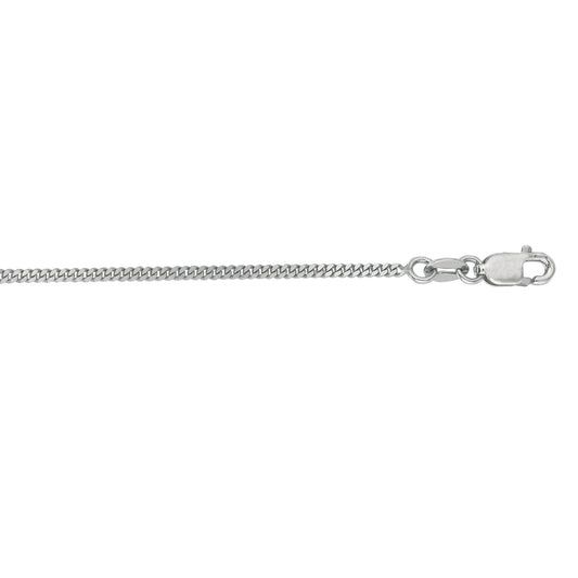 White Gold Diamond Cut/ Textured Gourmette Necklace
