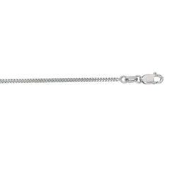 White Gold Diamond Cut/ Textured Gourmette Necklace