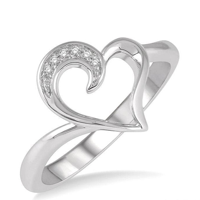 Parkplace Jewelers Silver Heart Shape Diamond Fashion Ring 88799PPSSSLRG