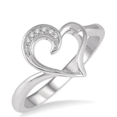 Parkplace Jewelers Silver Heart Shape Diamond Fashion Ring 88799PPSSSLRG