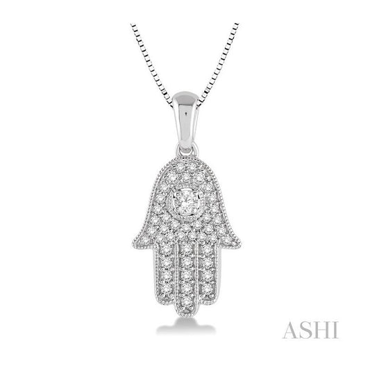 ASHI Hamsa Diamond Pendant 682B4PPFHPDWG