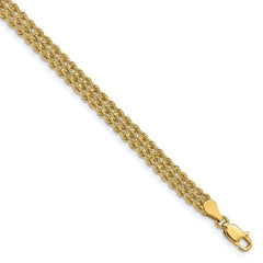 Quality Gold 14k 5.5mm Triple Strand Rope Bracelet 014S3