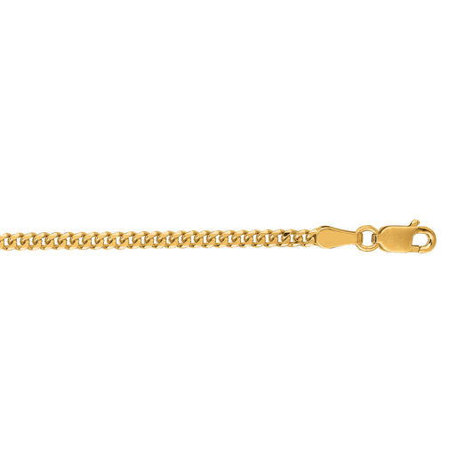 Yellow Gold Diamond Cut/ Textured Gourmette Necklace