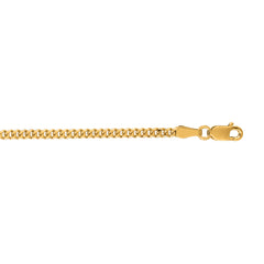 Yellow Gold Diamond Cut/ Textured Gourmette Necklace
