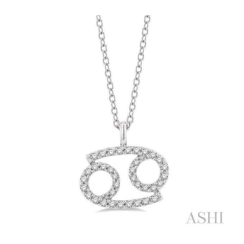ASHI Cancer Zodiac Diamond Pendant 635Y8PPTSPDWG-CANC