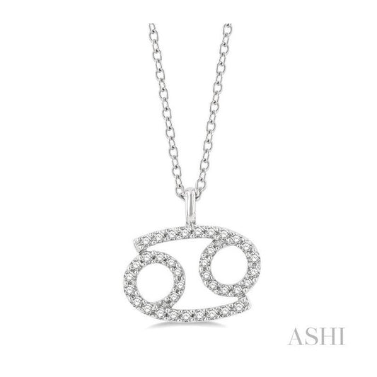 ASHI Cancer Zodiac Diamond Pendant 635Y8PPTSPDWG-CANC
