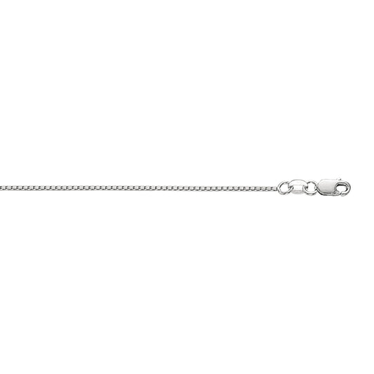 White Gold Polished Classic Box Necklace