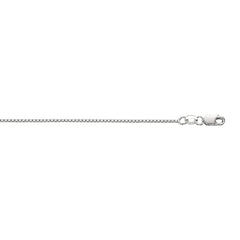 White Gold Polished Classic Box Necklace