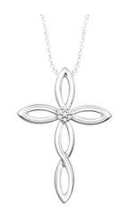 Parkplace Jewelers Silver Cross Diamond Pendant 86659PPSSSLPD